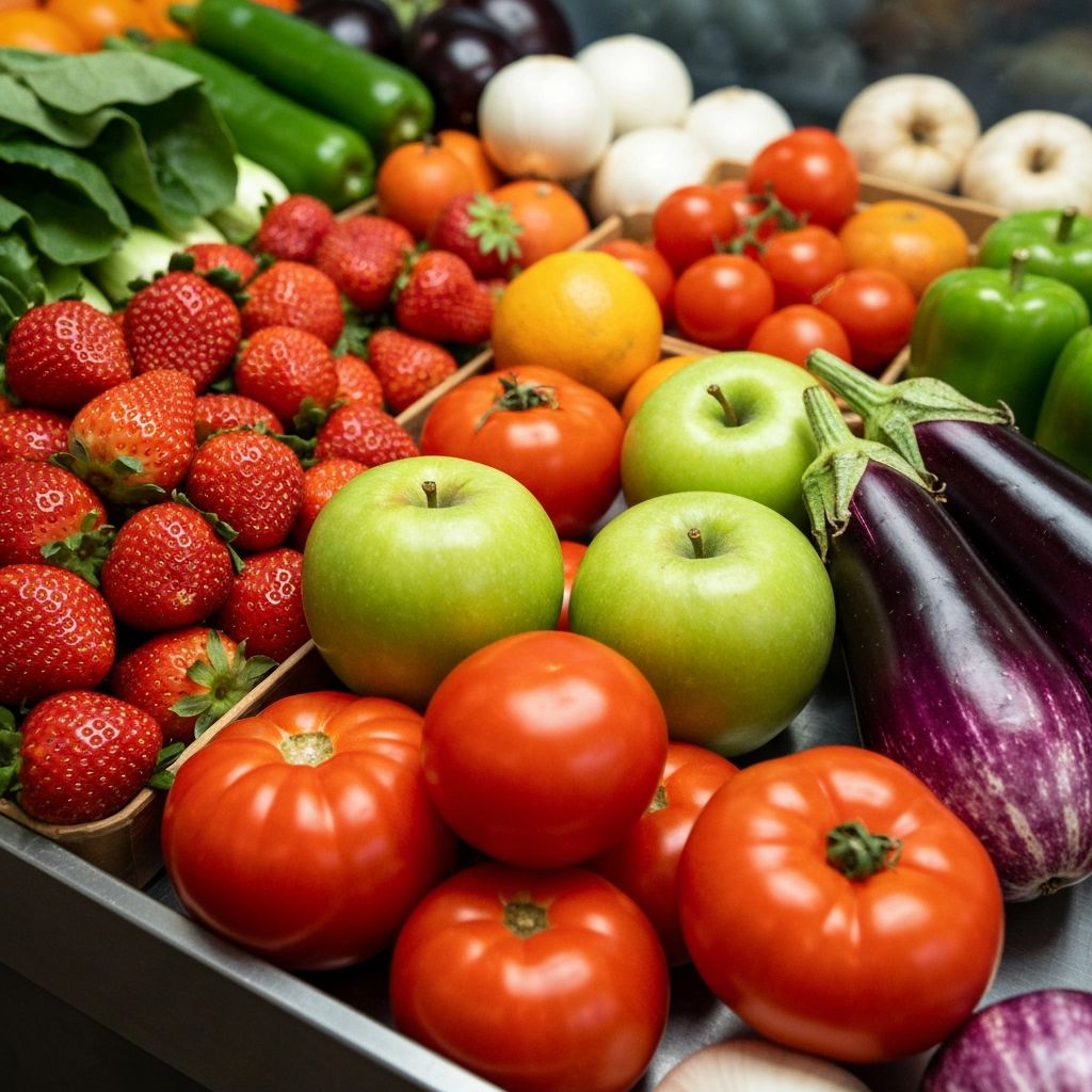 Assortiment de légumes et fruits colorés